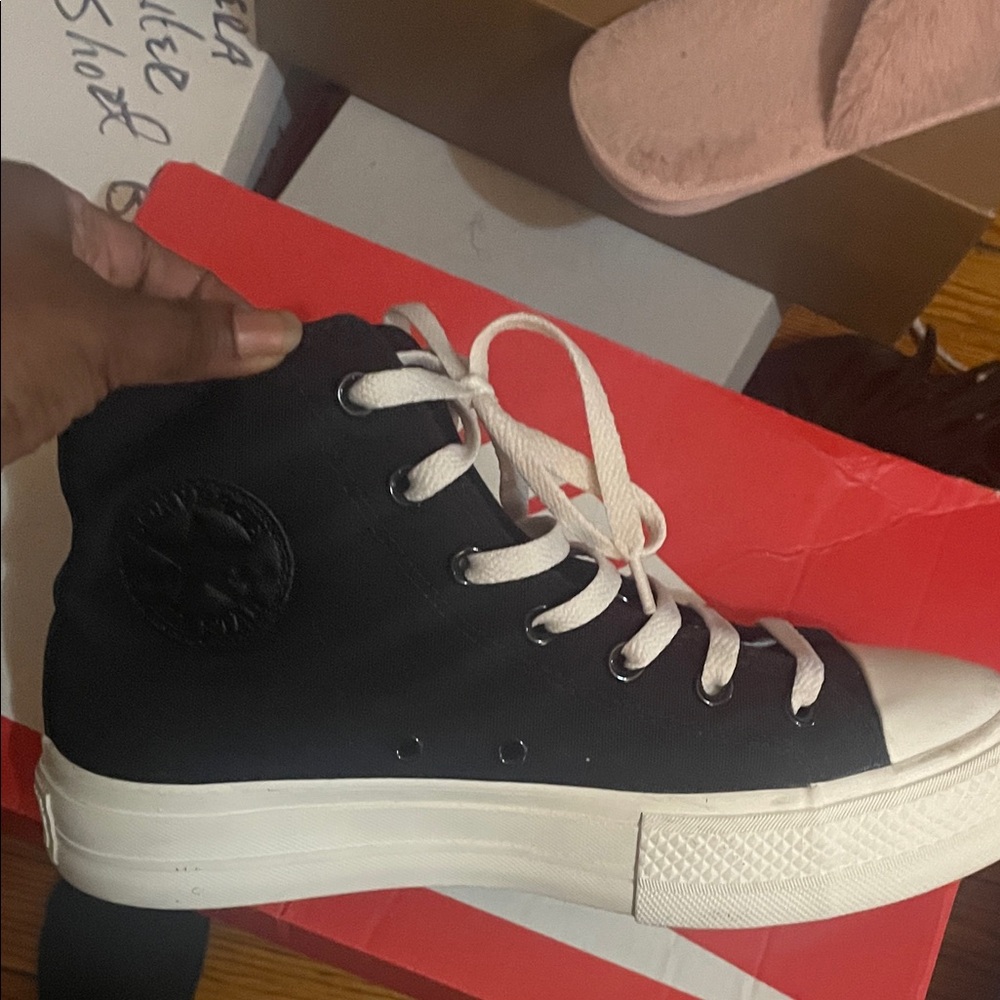 Converse Women's Black and White High-Top Sneakers